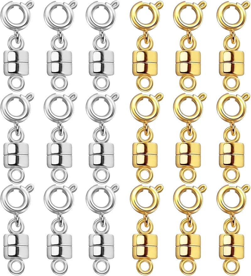 OHINGLT Strong Magnetic Necklace Clasps and Closures,Gold and Silver Plated Jewelry Clasps Converters for Bracelet Necklaces Chain - Image 1